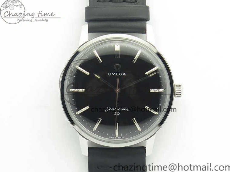 0301 EasyCare Seamaster 30 1962 SS TW Best Edition Black Dial On Leather Strap MIYOTA 8079